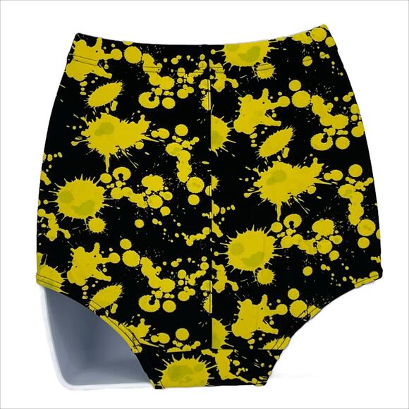 Simple Bombshell Bottom Only in Black with Yellow Paint Splatter Size Small - Picture 2 of 6